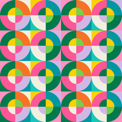 Essential geometric printable seamless pattern with abstract Minimal elegant line form stroke shapes in vibrant colors. Modern simple background in minimalist mid century style vector wall art