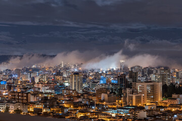 Night View Of Quito, Ecuador.