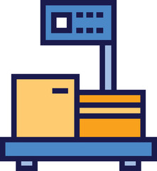 Parcel scales icon. Weight box package

