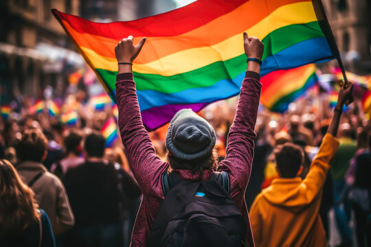 Support LGBTQ in street rights embrace diversity
