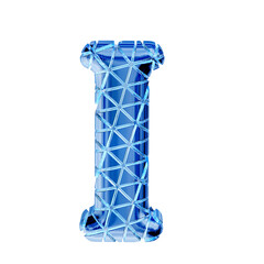 Blue ice symbol with triangular sections. letter i