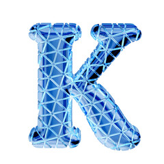 Blue ice symbol with triangular sections. letter k