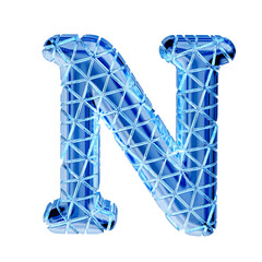 Blue ice symbol with triangular sections. letter n
