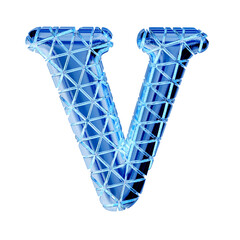 Blue ice symbol with triangular sections. letter v