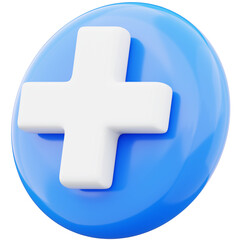 Obraz premium Plus sign cross symbol 3d illustration on transparent background