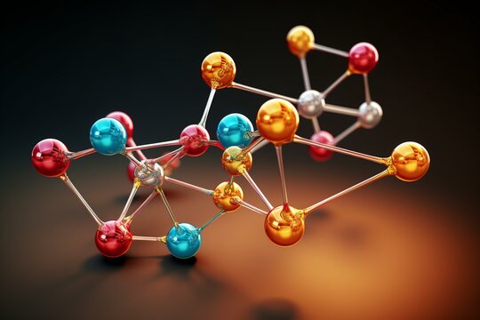 Image displaying molecular structures of l-arginine ethyl ester dihydrochloride in a 3D model with color-coded atoms. Generative AI