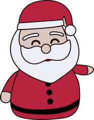 Christmas Santa festivity Illustration, red, black and white vector simple
