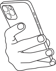 Simple black and white illustration of a cellphone – graphic resource for designers