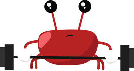 Crabs Mascot Character Cartoon With Dumble Vector Illustration