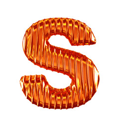 Redheaded symbol with vertical ribs. letter s