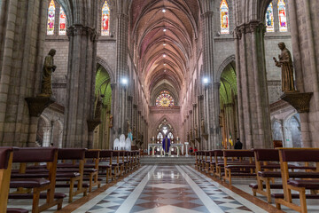 Interior of Basilica of the National Vow.  Quito, Ecuador.