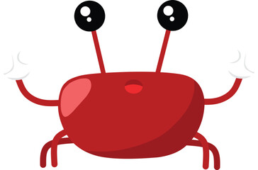 Crabs Mascot Character Cartoon Pointing Pose Vector Illustration