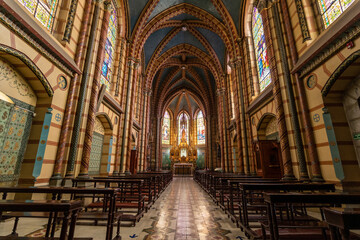 Interior of Basilica of the National Vow.  Quito, Ecuador.