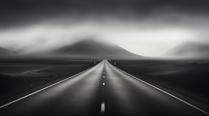 road point of view, dark style - obrazy, fototapety, plakaty