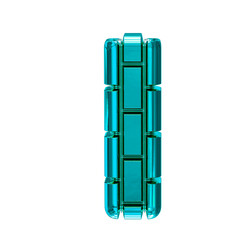 Symbol made of turquoise vertical bricks. letter i