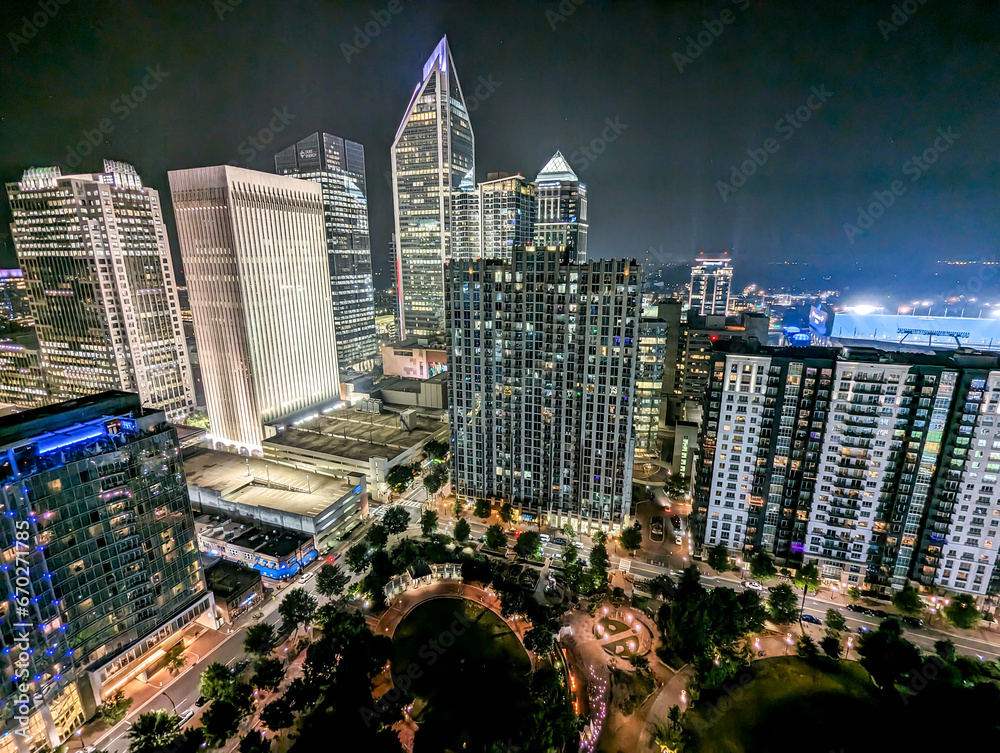 Wall mural charlotte north carolina uptown city skyline citiscape