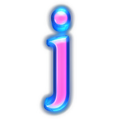 Pink symbol glowing around the edges. letter j