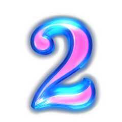 Pink symbol glowing around the edges. number 2