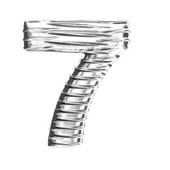 Silver symbol with ribbed horizontal. number 7