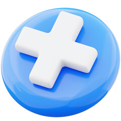 Obraz premium Plus sign cross symbol 3d illustration on transparent background