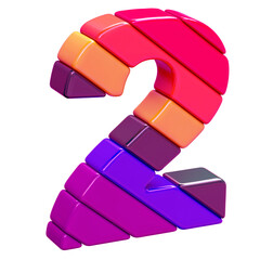 Color symbol made of diagonal blocks. number 2