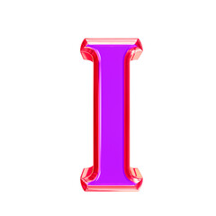 Purple symbol in a pink frame. letter i