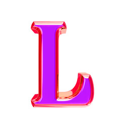 Purple symbol in a pink frame. letter l