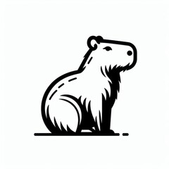 Images of capybaras, minimalist logos and illustrations of capybaras for stikers, advertisements, printed polo shirts, posing capybaras