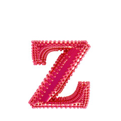 Small spheres on the pink symbol. letter z