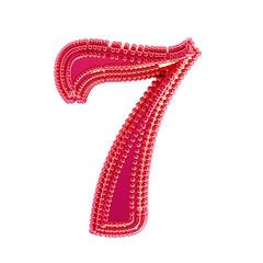 Small spheres on the pink symbol. number 7
