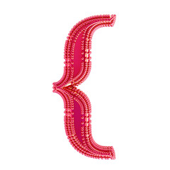 Small spheres on the pink symbol