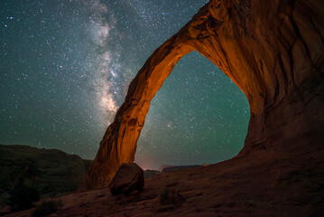 Milky Way Galaxy and Stars Behind Corona Arch - Powered by Adobe