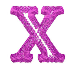 Symbol made of purple dollar signs. letter x