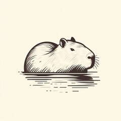 Images of capybaras, minimalist logos and illustrations of capybaras for stikers, advertisements, printed polo shirts, posing capybaras © Gino Tuesta