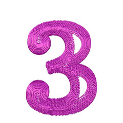 Symbol made of purple dollar signs. number 3