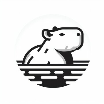 Images of capybaras, minimalist logos and illustrations of capybaras for stikers, advertisements, printed polo shirts, posing capybaras