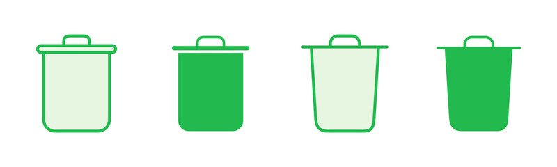 Trash icon set. trash can icon. delete icon vector. garbage
