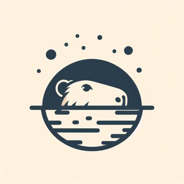 Images of capybaras, minimalist logos and illustrations of capybaras for stikers, advertisements, printed polo shirts, posing capybaras