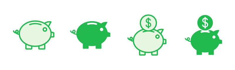 Piggy bank icon vector. piggy money icon