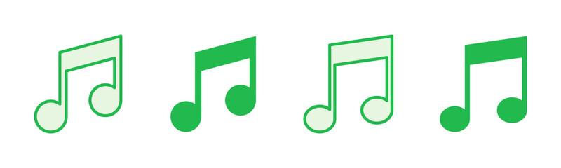 Music icon set. note music icon vector