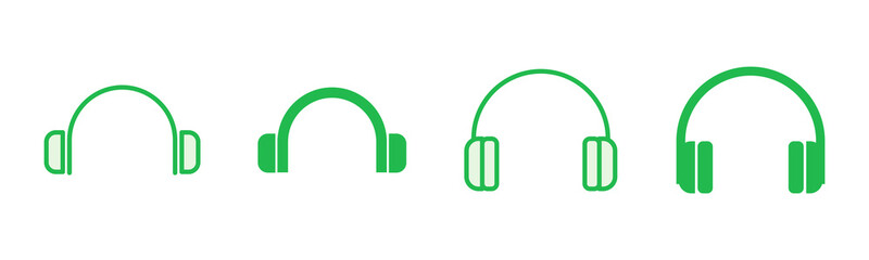 Headphone icon set. Headvector icon symbols