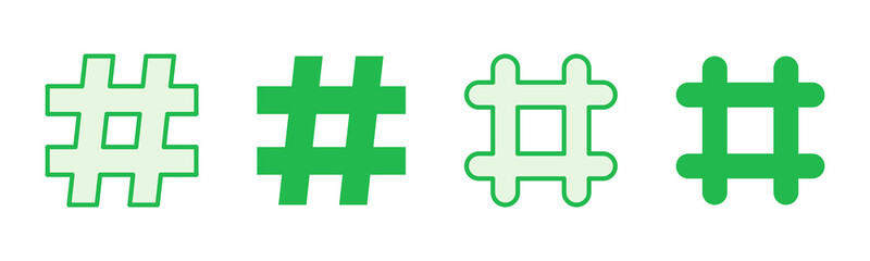 Hashtag icon set. hashtag symbol