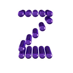Symbol made of cylinders. letter z