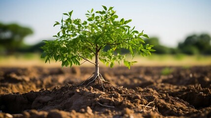 A natural tree, with roots intact for replanting later
