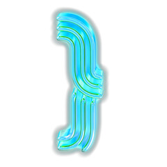 Turquoise luminous symbol