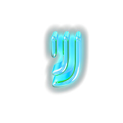 Turquoise luminous symbol