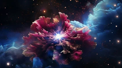 Rolgordijnen The Cosmic Columbine nebula in a state of dynamic transformation, depicted in ultra-realistic © Anmol