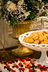 various pasties decorations at a wedding party table