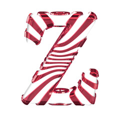White symbol with red straps. letter z