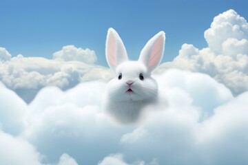 Cloud resembles a cute rabbit in the sky. Generative AI